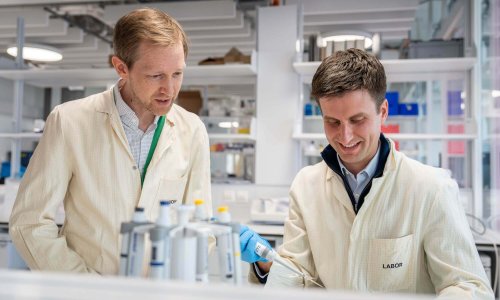 At work: Sean Froese (left) and Patrick Forny (right), who played a
crucial
role in the project’s success